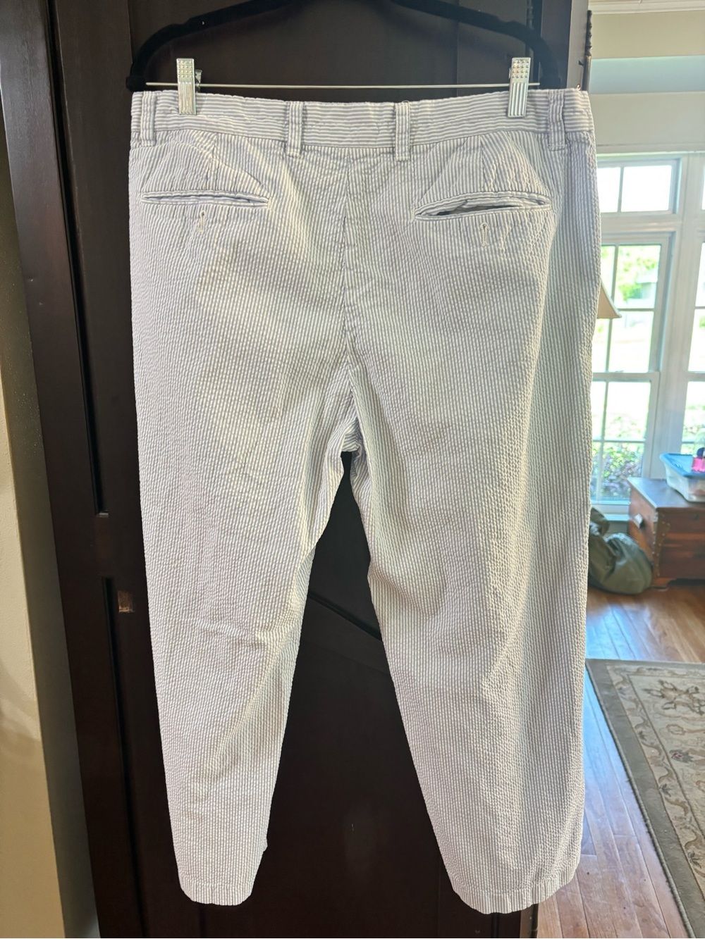Izod White and Light Blue Seersucker Chinos - Picture 2 of 2